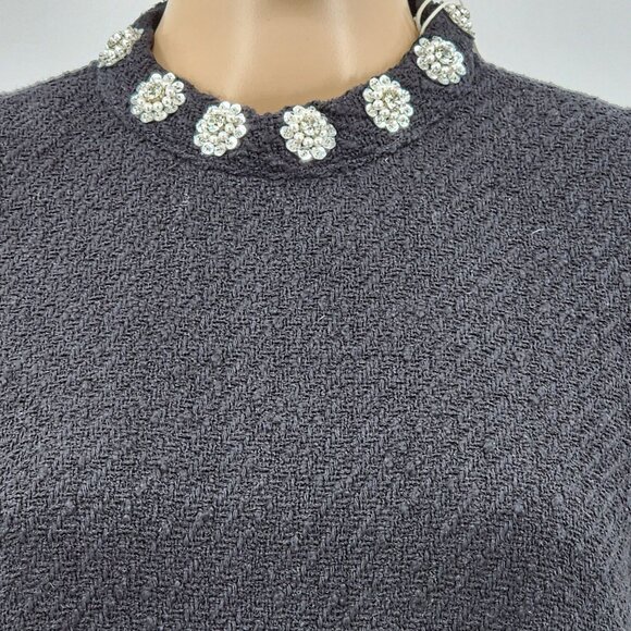 & Other Stories Black Sequin Embelllished Collar Mini Dress, Women's 4 - Picture 4 of 11